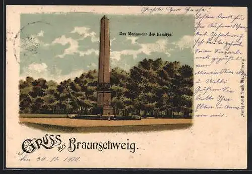 Lithographie Braunschweig, Das Monument der Herzöge