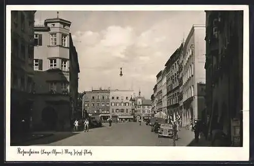 AK Rosenheim, Strasse am Max Josephplatz