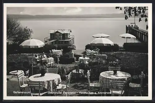 AK Holzhausen am Ammersee, Gartenansicht vom Strandhotel Panorama