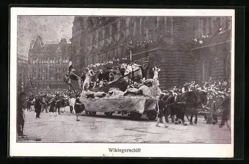 AK Hamburg, XVI. Deutsches Bundesschiessen 1909-Wikingerschiff