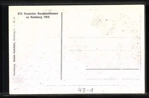 AK Hamburg, XVI. Deutsches Bundesschiessen 1909-Wikingerschiff