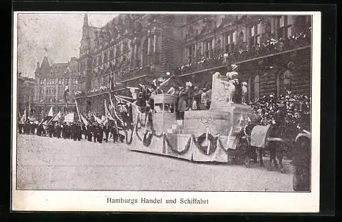 AK Hamburg, XVI. Deutsches Bundesschiessen 1909-Hamburgs Handel und Schiffahrt