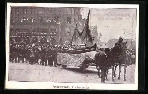 AK Hamburg, XVI. Deutsches Bundesschiessen 1909-Finkenwärder Fischerkutter