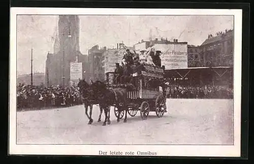 AK Hamburg, XVI. Deutsches Bundesschiessen 1909-Der letzte rote Omnibus