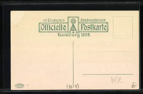 AK Hamburg, XVI. Deutsches Bundesschiessen 1909-Einzug der Königin v. Dänemark beim Festzug