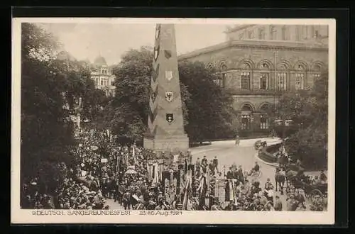 AK Hannover, 9. Deutsches Sängerbundesfest 1924, Parade