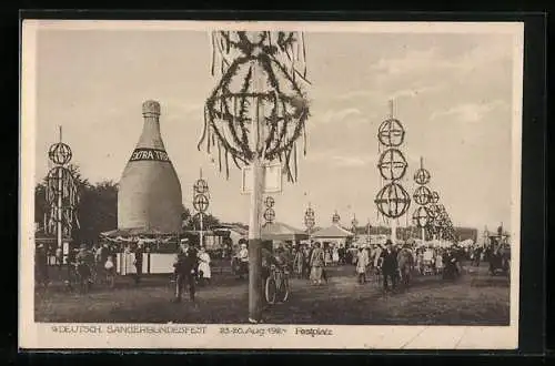 AK Hannover, 9. Deutsches Sängerbundesfest, 23.-26. Aug. 1924, Festplatz