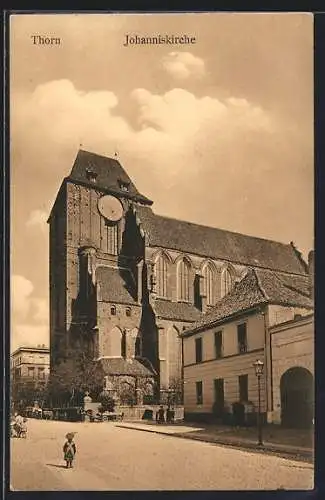 AK Thorn-Torun, Johanniskirche mit Leuten