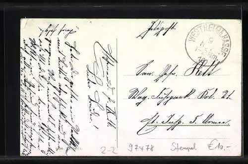 AK Verschiedene österr. Briefmarken, Briefumschlag mit Blumen gefüllt