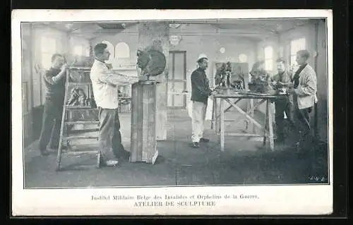 AK Institut Militaire Belge des Invalides et Orphelins de la Guerre, Atelier de Sculpture