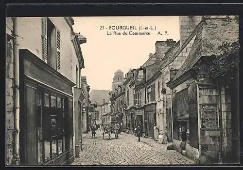 AK Bourgueil /I.-et-L., la Rue du Commerce