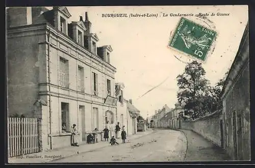 AK Bourgueil /I.-et-L., la Gendarmerie, Route de Gizeux