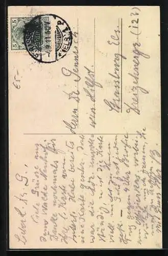 AK Zwei Frauen in elsass-lothringischer Trachtenkleidung mit Spinnrad