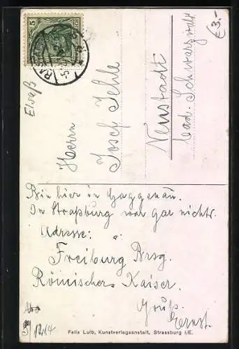 AK Junge Elsässerin am Spinnrad sitzend