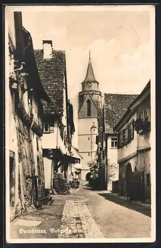 AK Dornstetten, Strasse Badgasse mit alten Häusern