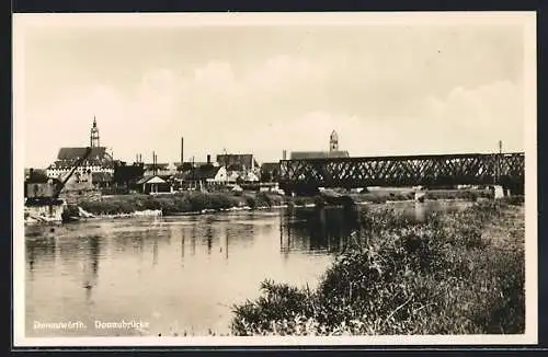 AK Donauwörth, Ortsansicht mit Donaubrücke