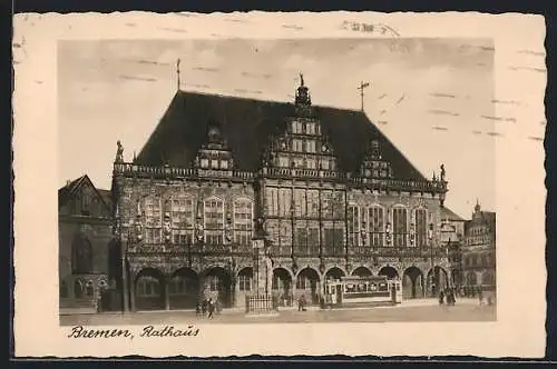 AK Bremen, Rathaus mit Strassenbahn