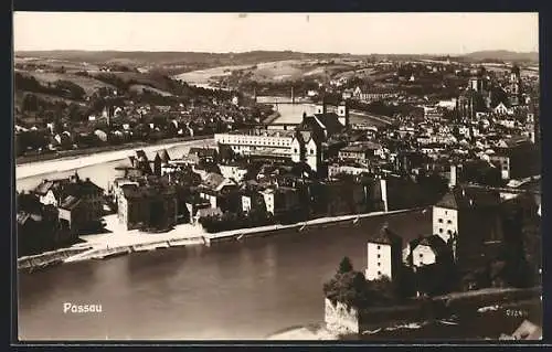 AK Passau, Teilansicht mit Kirche