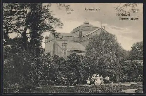 AK Hannover-Herrenhausen, Blick auf Palmenhaus