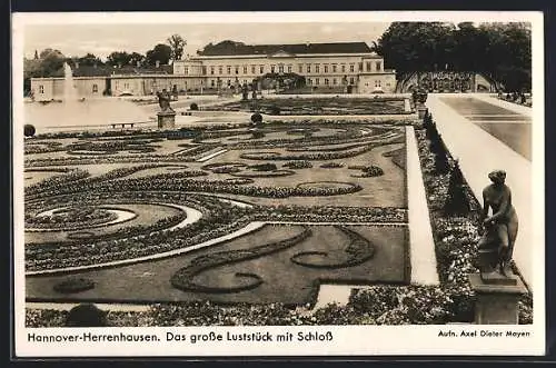 AK Hannover-Herrenhausen, Das grosse Luststück mit Schloss