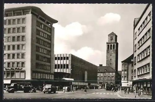 AK Mülheim, Stadtmitte mit Blick nach der Kirche