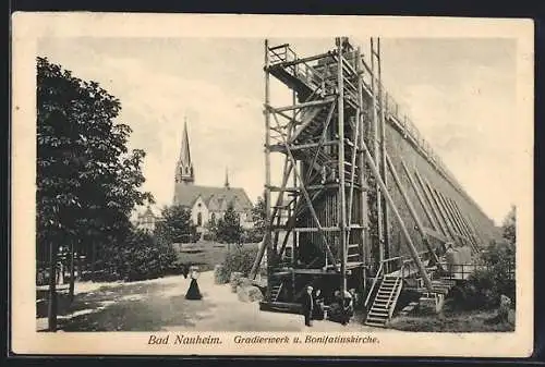 AK Bad Nauheim, Gradierwerk und Bonifatiuskirche