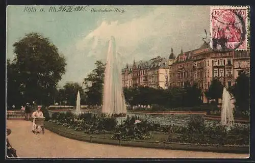 AK Köln-Neustadt, Brunnen am Deutschen Ring