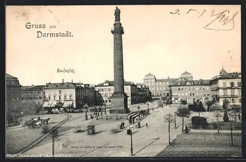 AK Darmstadt, Denkmal auf dem Luisenplatz