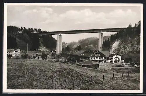 AK Weyarn, Mangfallbrücke der Reichsautobahn München-Salzburg