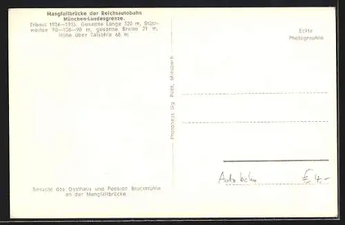 AK Weyarn, Mangfallbrücke der Reichsautobahn München-Salzburg