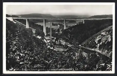 AK Siebenlehn /Nossen, Blick auf die Autobahnbrücke