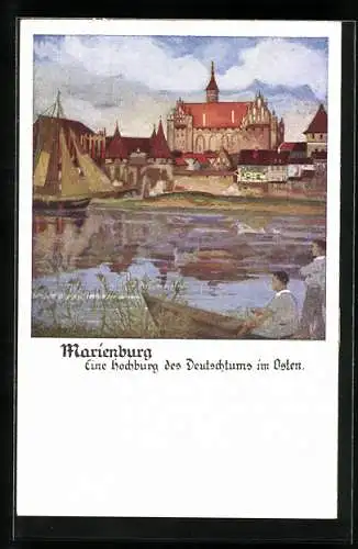 Künstler-AK Otto Amtsberg: Blick auf die Marienburg