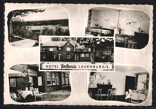 AK Lauenburg /E., Hotel Bellevue, Bes. Fritz Damm