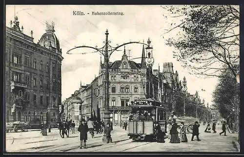 AK Köln-Neustadt, Strassenbahn am Hohenzollernring