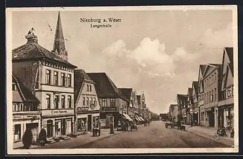 AK Nienburg a. Weser, Gasthaus C. von Haaren in der Langestrasse