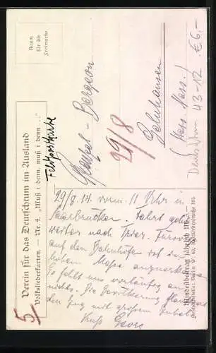 AK Frau verabschiedet sich von Mann und weint