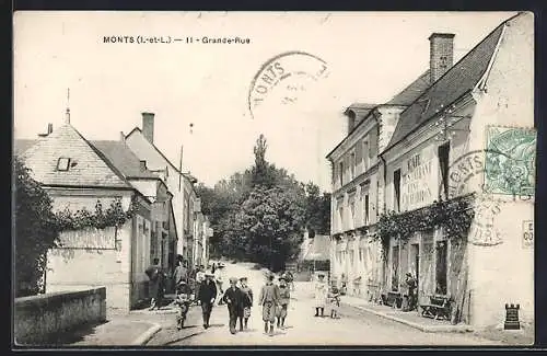 AK Monts /I.-et-L., Grande-Rue, Café Restaurant tenu par Chaudron