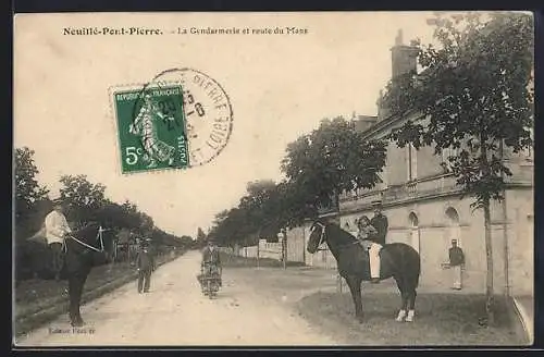 AK Neuillé-Pont-Pierre, La Gendarmerie et route du Mans