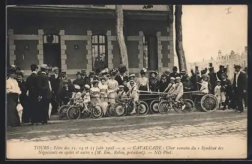 AK Tours, Fêtes des 13, 14 et 15 juin 1908, Cavalcade