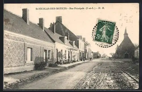 AK St-Nicolas-des-Motets /I.-et-L., Rue Principale