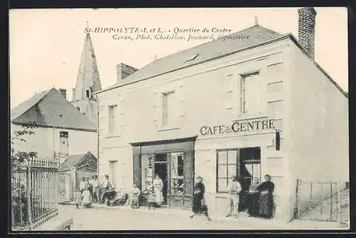 AK St-Hippolyte /I.-et-L., Quartier du Centre, Café du Centre