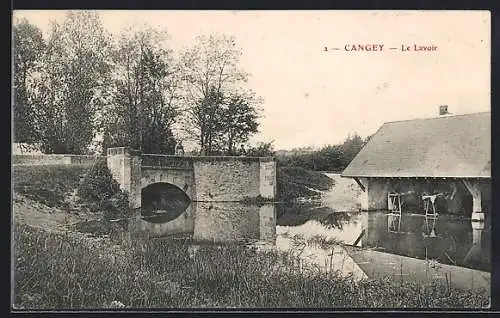 AK Cangey, Le Lavoir, Le Pont