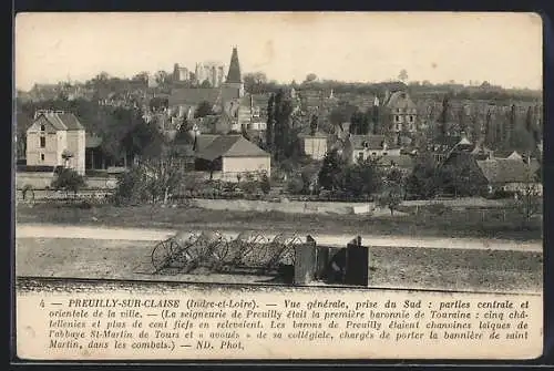 AK Preuilly-sur-Claise, Vue générale, prise du Sud