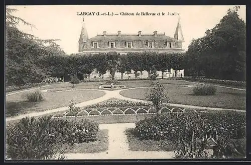 AK Larcay /I.-et-L., Chateau de Bellevue et le Jardin