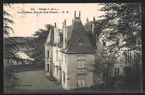 AK Véretz /I.-et-L., Le Chateau, facade Sud-Ouest