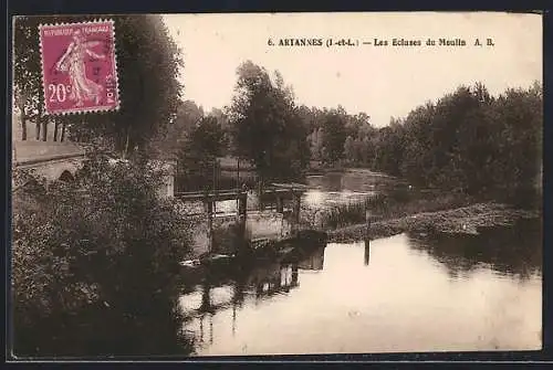 AK Artannes /I.-et-L., Les Ecluses du Moulin