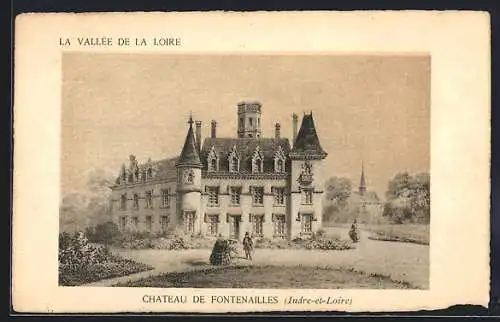 Künstler-AK Louestault /Indre-et-Loire, Chateau de Fontenailles