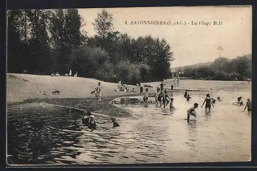 AK Savonnières /I.-et-L., La Plage