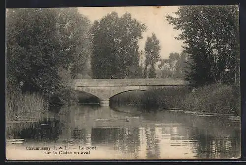 AK Chaumussay /I.-et-L., Le pont sur la Claise en aval