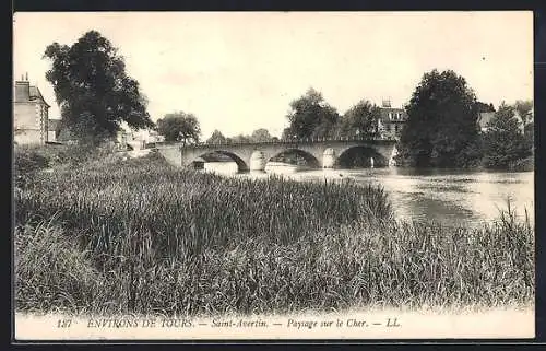 AK Saint-Avertin /Tours, Paysage sur le Cher